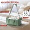 Baby Essentials Diaper Caddy Organizer – Portable Storage Basket with Shoulder Strap & Stroller Hooks, Splashproof Quilted Nursery & Car Tote, Gender Neutral Gifts for Baby Shower, Sage Green